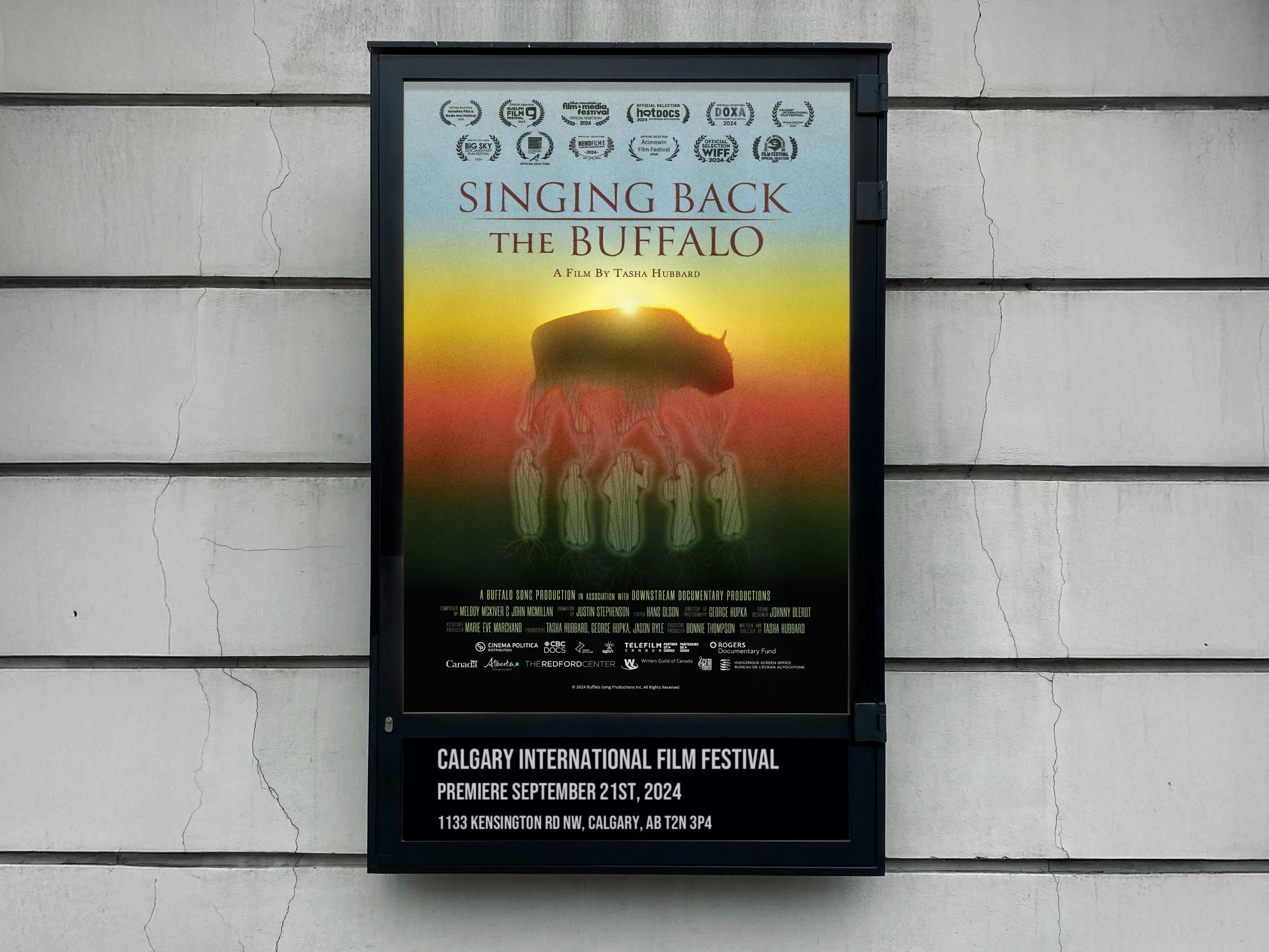 Film poster for Singing Back the Buffalo documentary.